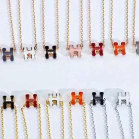 Hermes colorful pendant necklace-1430