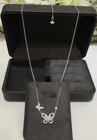 Graff Duet Diamond Two Butterfly Full Diamond Necklace-3775